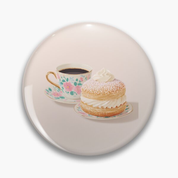 Item preview, Copy of  Kawaii Coffee and Semla Fika Cute Scandinavian Art designed and sold by BobaBunny76.