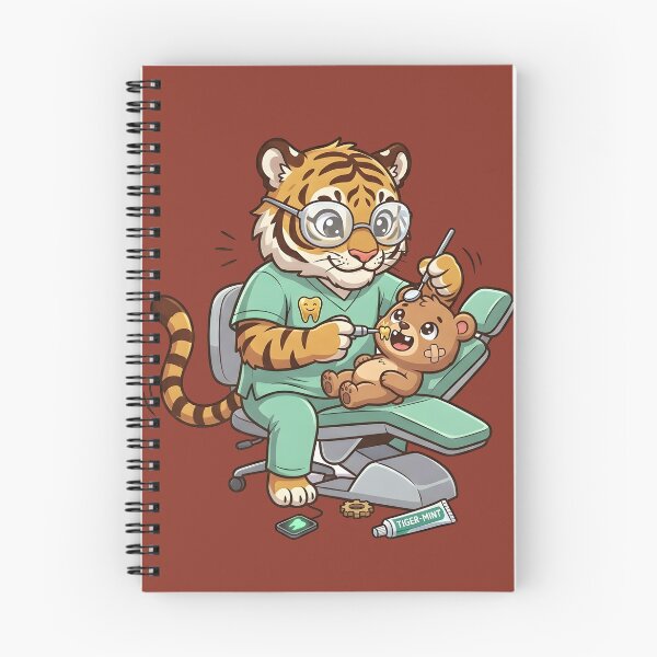 Item preview, Kawaii Tiger Dentist - Adorable Pediatric Dental Clinic Anime Mascot Art designed and sold by WalterAdd.