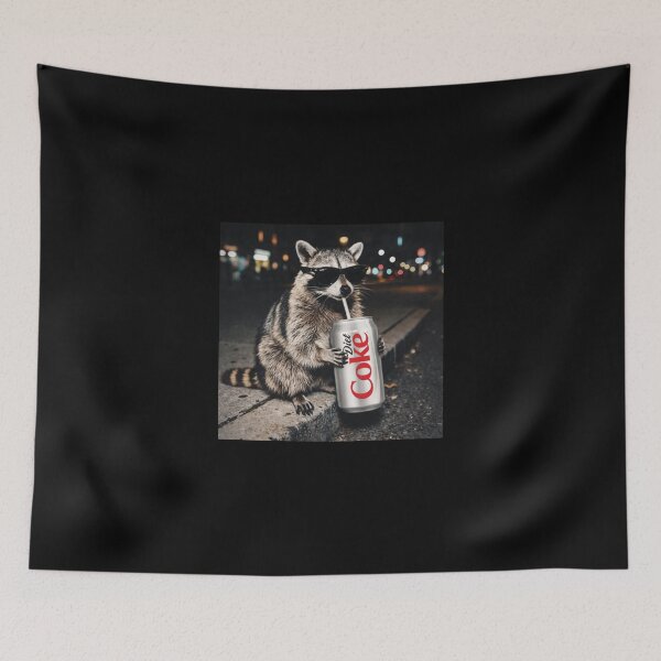 Item preview, Funny Raccoon Drinking Diet Coke, Funny Meme Raccoons designed and sold by Vonravenn.