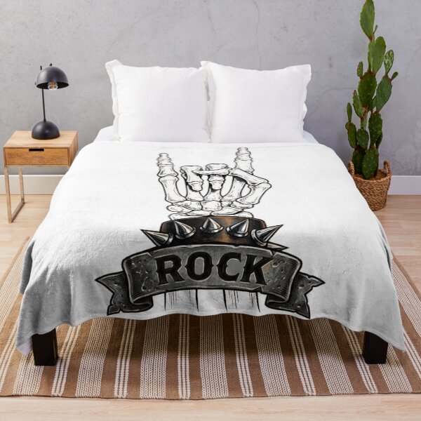 Item preview, Rock On Skeleton Hand - Rocker Horns with Spiked Wristband and Banner designed and sold by Skully-Studio.