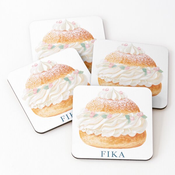 Item preview, Fika Semla Swedish Cream Bun Elegant Scandinavian Dessert Art designed and sold by BobaBunny76.