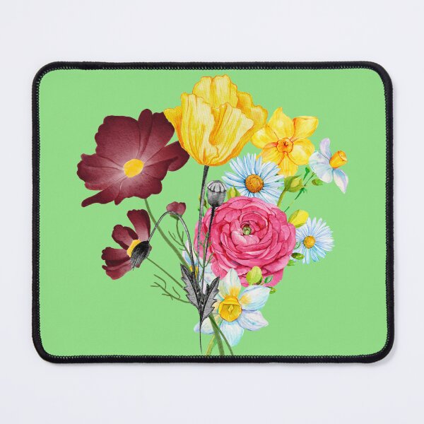 Item preview, Watercolor Spring Wildflower Bouquet - Bright Floral Garden Mix designed and sold by SolutionsArt.