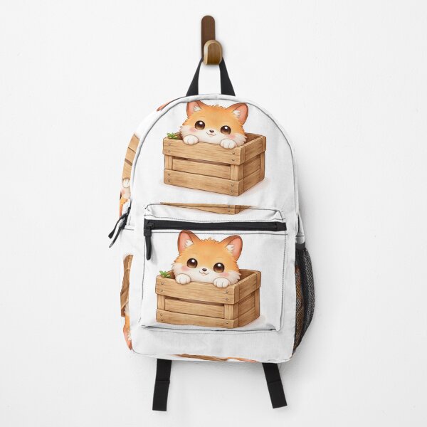 Item preview, Cute Fox Peeking from Wooden Crate Kawaii Design designed and sold by Sadia  Jannat.