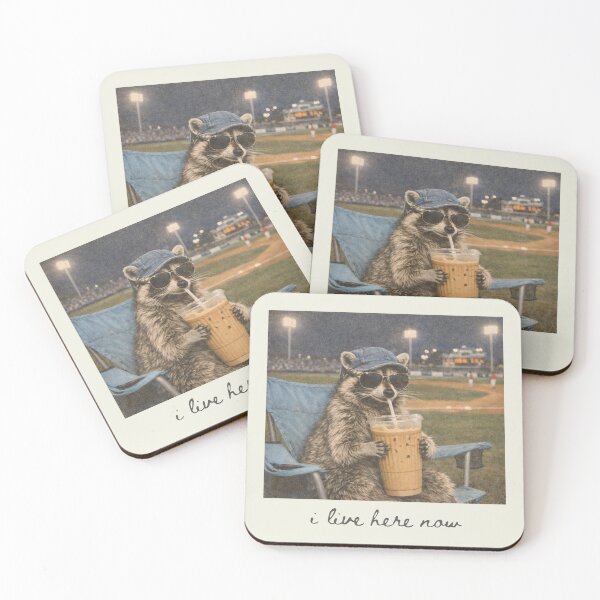 Item preview, Raccoon I live Here Now, Ballpark Field, Funny Game Day designed and sold by Vonravenn.