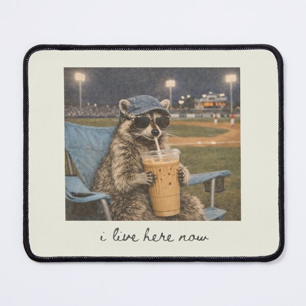 Item preview, Raccoon I live Here Now, Ballpark Field, Funny Game Day designed and sold by Vonravenn.