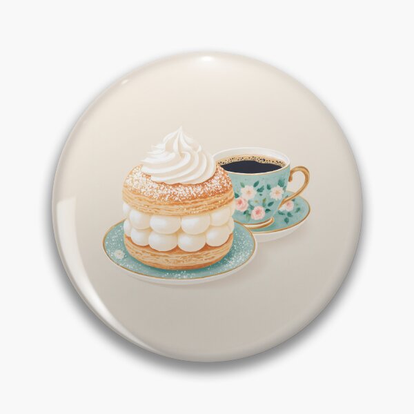 Item preview,  Kawaii Coffee and Semla Fika Cute Scandinavian Art designed and sold by BobaBunny76.