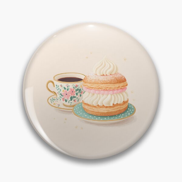 Item preview,  Kawaii Coffee and Semla Fika Cute Scandinavian Art designed and sold by BobaBunny76.