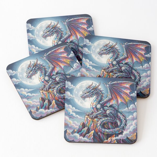 Item preview, Vibrant Dragon Art on Moonlit Peak – Colorful Fantasy Creature by FotoworldEdel designed and sold by FotoworldEdel.
