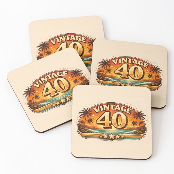 Item preview, Vintage 40 Retro Beach Sunset Birthday Design designed and sold by CLOUTKULT.