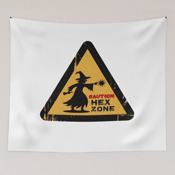 Item preview, Caution Hex Zone Warning Sign Witch Halloween Safety Design designed and sold by PeteLawliiet.
