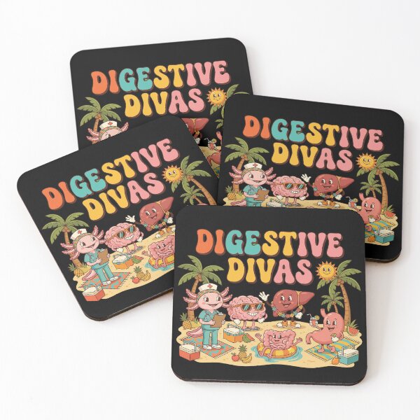 Item preview, Digestive Divas Beach Party - Funny Gastro Nurse Retro Axolotl Art designed and sold by idisshop.