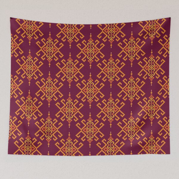 Item preview, Traditional Thai Style Pattern in Red and Gold designed and sold by PowerAntShop.