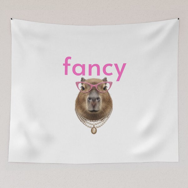 Item preview, Fancy Capybara Illustration: Quirky Brown Rodent with Pink Glasses and Pearls designed and sold by Colorful-Garden.