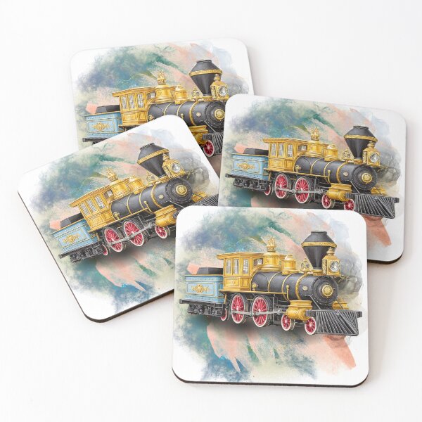 Item preview, Vintage Luxury Steam Train – Golden Steampunk Locomotive Retro Industrial Art for Train Lovers designed and sold by ChenEngEng.
