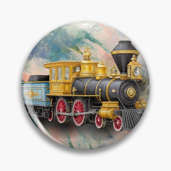 Item preview, Vintage Luxury Steam Train – Golden Steampunk Locomotive Retro Industrial Art for Train Lovers designed and sold by ChenEngEng.