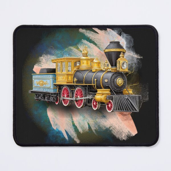 Item preview, Vintage Luxury Steam Train – Golden Steampunk Locomotive Retro Industrial Art for Train Lovers designed and sold by ChenEngEng.