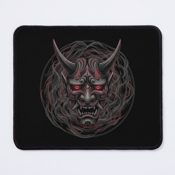 Item preview, Japanese Oni Mask – Dark Samurai Demon Circle Design designed and sold by LavinyArt.