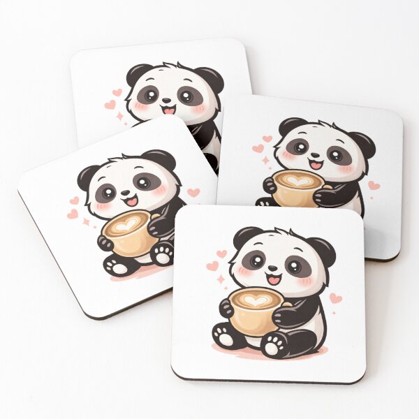 Item preview, Cute Panda Latte Love – Kawaii Coffee Panda Romantic Aesthetic Design designed and sold by snaperos.