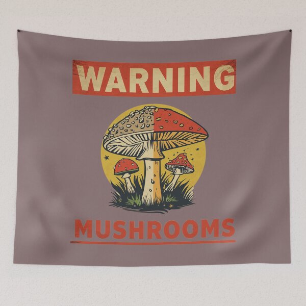 Item preview, Warning Mushrooms - Funny Vintage Poisonous Mushroom Hunter T-Shirt designed and sold by hknshop.