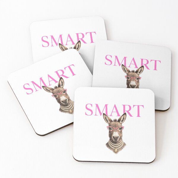 Item preview, Smart Donkey Illustration — Quirky Retro Orange Burro with Glasses and Pearls designed and sold by Colorful-Garden.