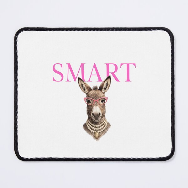 Item preview, Smart Donkey Illustration — Quirky Retro Orange Burro with Glasses and Pearls designed and sold by Colorful-Garden.