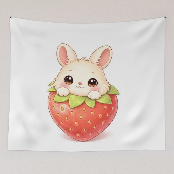 Item preview, Cute Bunny Inside Strawberry Kawaii Aesthetic Design designed and sold by Sadia  Jannat.