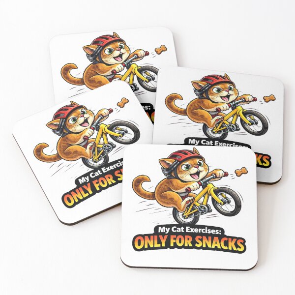 Item preview, Funny Cat on Bike Exercising Only for Snacks Sticker designed and sold by Gentlestate.