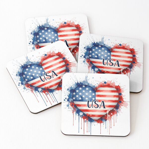 Item preview, USA Flag, Americans heart Shape Flag designed and sold by Norasgiftshop.