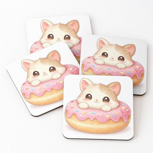 Artikelvorschau, Niedliches Kätzchen im Donut – Kawaii-Katzendesign entworfen und verkauft von Sadia  Jannat.