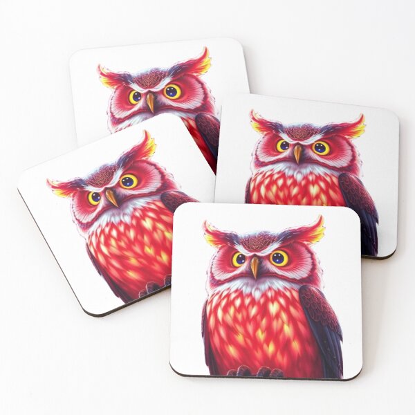 Item preview, Fiery Cosmic Owl – Vibrant Mystical Night Creature Art designed and sold by Aurora & Ink Artworks .
