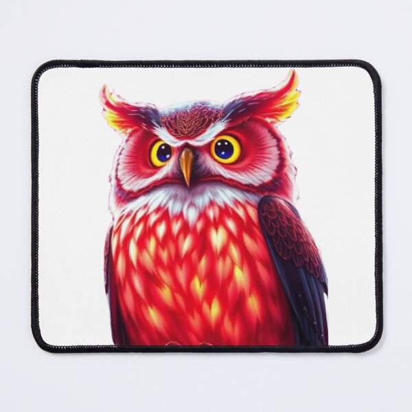 Item preview, Fiery Cosmic Owl – Vibrant Mystical Night Creature Art designed and sold by Aurora & Ink Artworks .