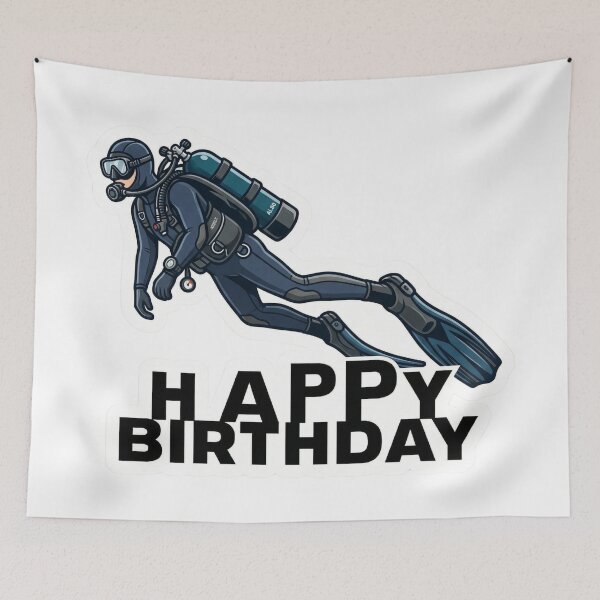Item preview, Happy Birthday Scuba Diver – Funny Diving Gift Shirt designed and sold by Brinevex Co..