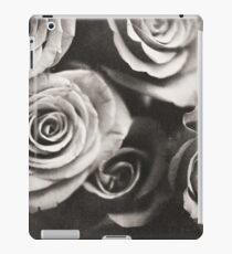 Medium format analog black and white photo of white rose flowers iPad Case/Skin