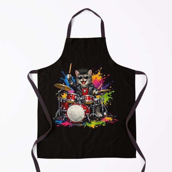 Item preview, Rock Cat Drummer – Color Splash Music Art designed and sold by Tadeusz1.