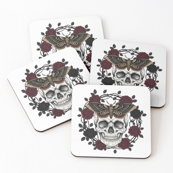 Item preview, Moth & Skull designed and sold by BeastandBanshiLLC.