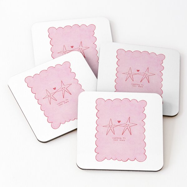 Aperçu de l'œuvre Counting My Lucky Stars - Étoiles Mignonnes Rose Pastel créée et vendue par PYXOO.