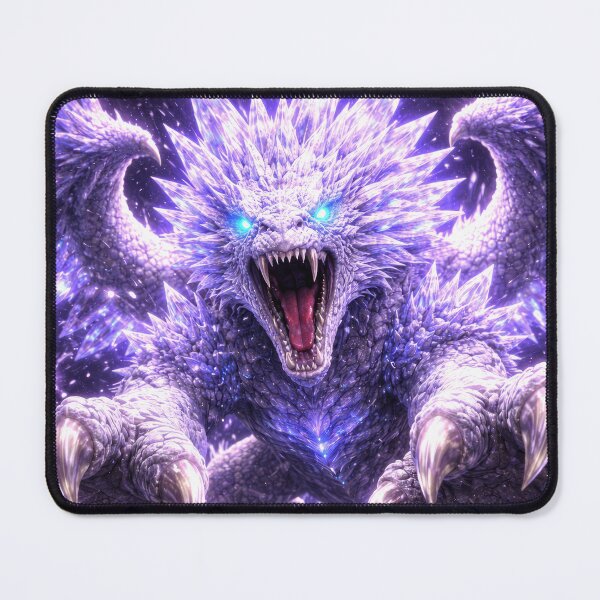 Item preview, Crystal Dragon – Purple Ice Dragon with Glowing Eyes, Fantasy Beast, Magical Creature, Epic Dragon Art, Dark Fantasy Illustration, Mystic Creature Design designed and sold by DrakariArt.