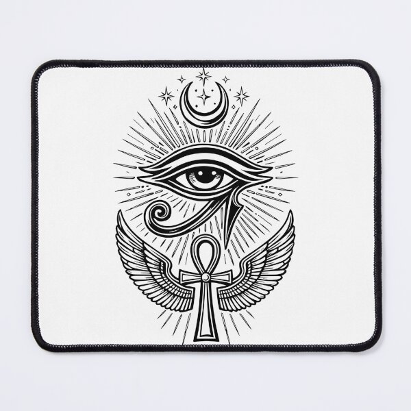 Item preview, Black Eye of Horus with Ankh – Ancient Egyptian Sacred Art designed and sold by GulfSignature.