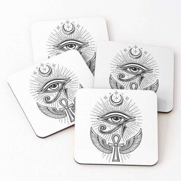 Item preview, Black Eye of Horus with Ankh – Ancient Egyptian Sacred Art designed and sold by GulfSignature.