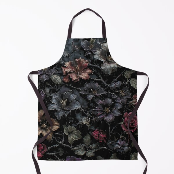 Item preview, Gothic Dark Flowers Moody Botanical Pattern (BLACK) designed and sold by MorbidDreams.