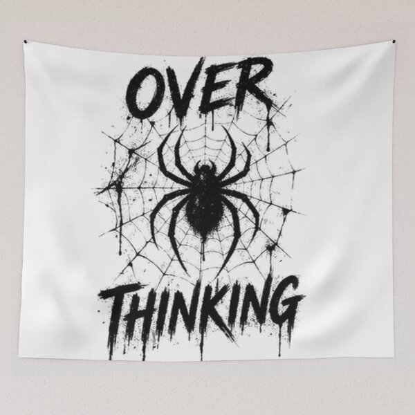 Item preview, Overthinking Shirt, Minimal Grunge Spider Tee designed and sold by PoisedPaper.