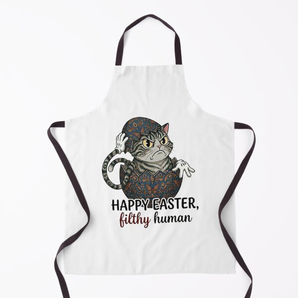Item preview, Funny Grumpy Easter Cat "HAPPY EASTER, filthy human" designed and sold by PoomDesign.