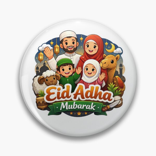Item preview, Eid al-Adha Mubarak Family Sticker – Cute Muslim Celebration Design” designed and sold by RALYSHOP.
