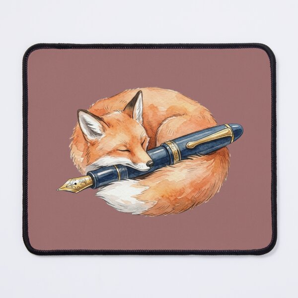 Item preview, The Ink Guardian: Watercolor Fox & Fountain Pen designed and sold by Paws And Pause.