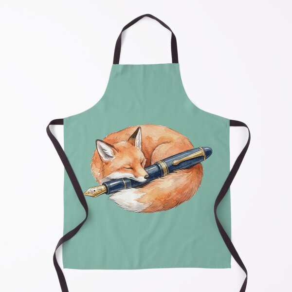 Item preview, The Ink Guardian: Watercolor Fox & Fountain Pen designed and sold by Paws And Pause.