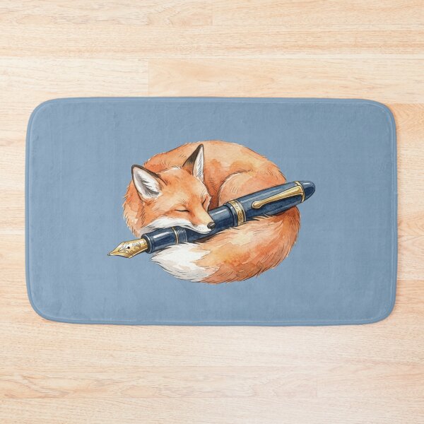 Item preview, The Ink Guardian: Watercolor Fox & Fountain Pen designed and sold by Paws And Pause.