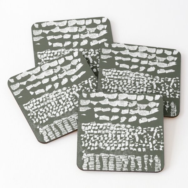 Item preview, Three Grains Textured Monoprint - Pine + Snow designed and sold by Irene Estelle.