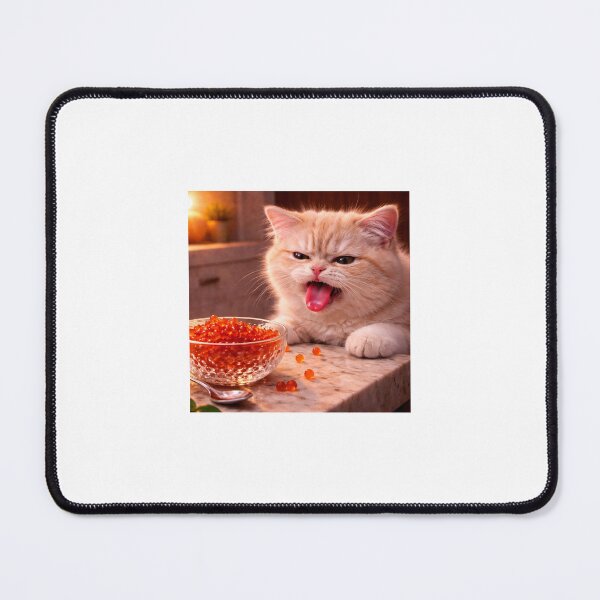 Item preview, Tiny Cat vs Luxury Caviar – Quiet Chaos Moment designed and sold by LovelyCatGalaxy.