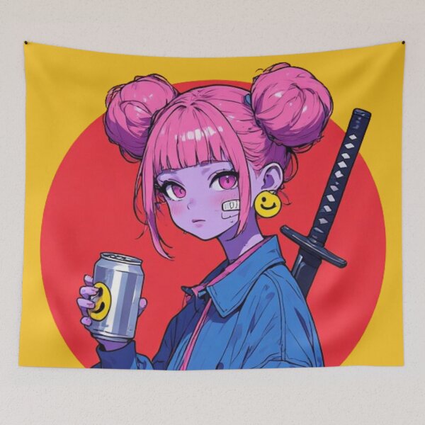 Item preview, Neon Ronin Refresh: Cyberpunk Streetwear Girl designed and sold by Jimakmo.