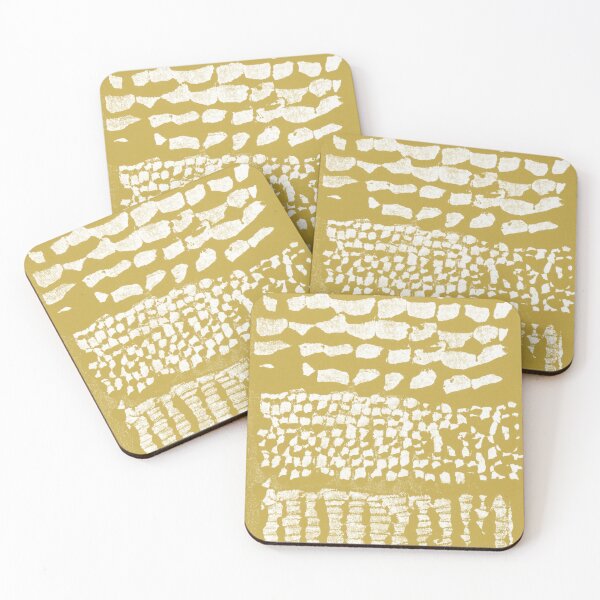 Item preview, Three Grains Textured Monoprint - Saffron + Snow designed and sold by Irene Estelle.